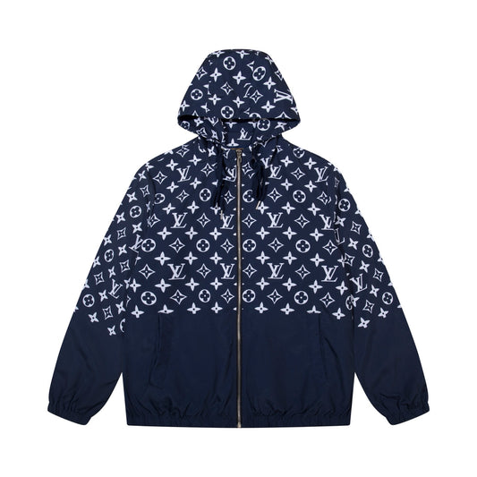 LU Monogram Zip-Up Hooded Jacket