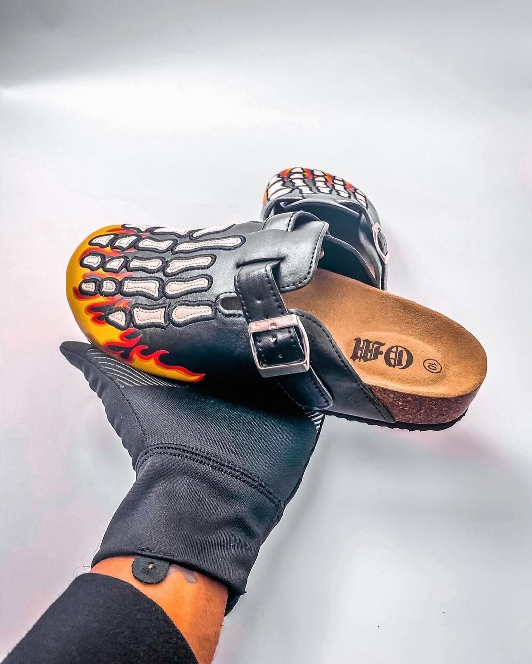 Bone Paisley Print Clogs