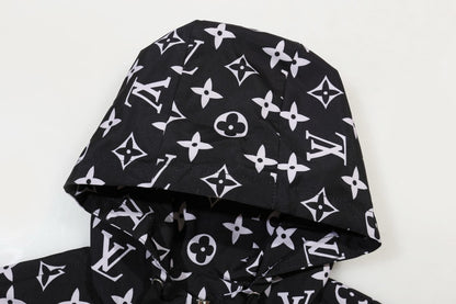 LU Monogram Zip-Up Hooded Jacket
