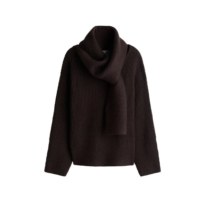 Sweater with scarf