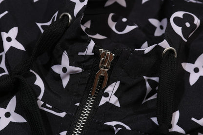 LU Monogram Zip-Up Hooded Jacket