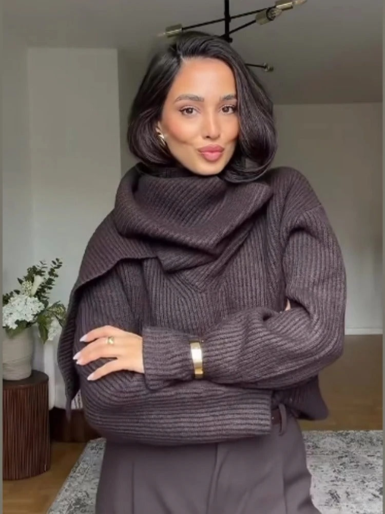 Sweater with scarf